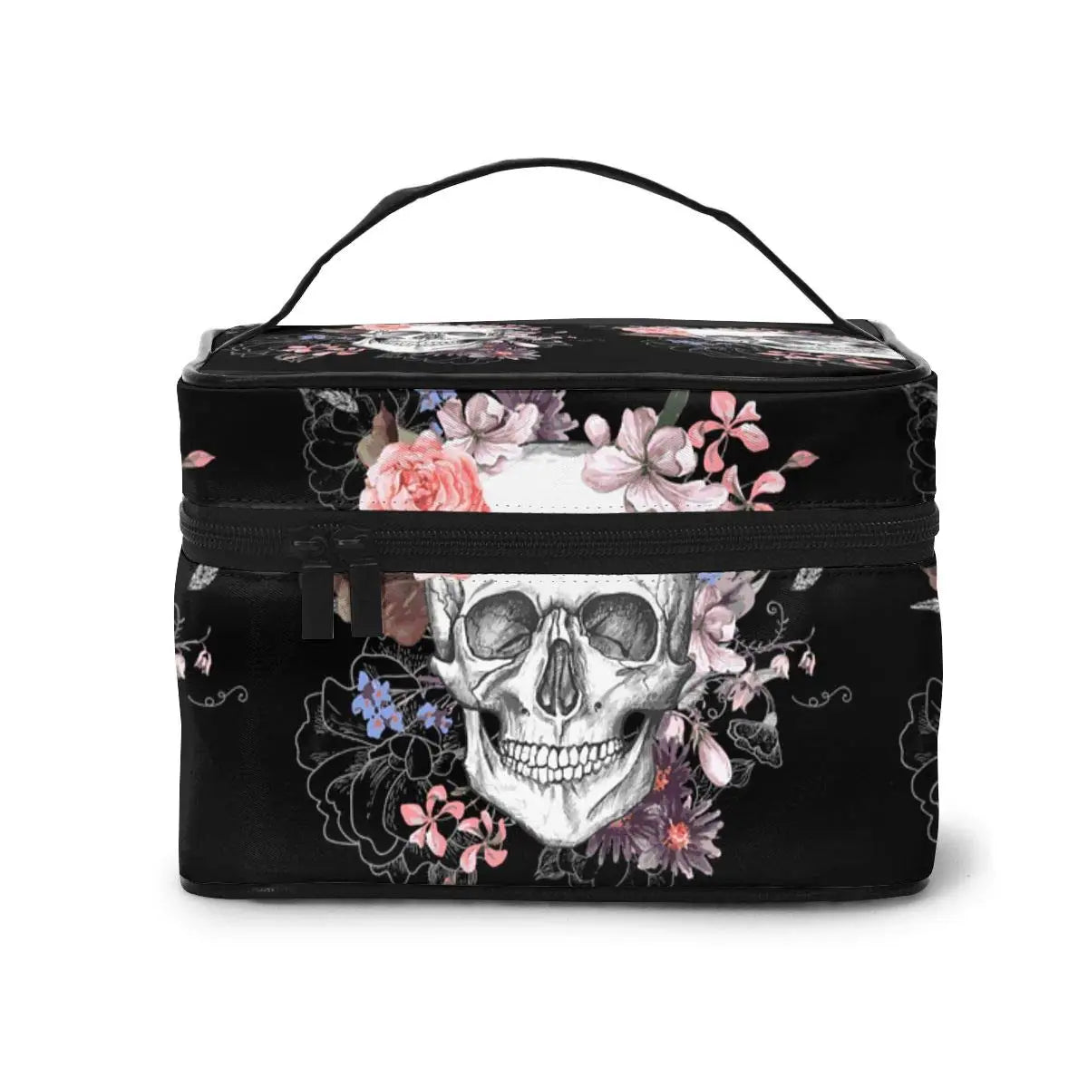 Skull Makeup Bag Organizer with Handle Toiletry Bags for Women Girls