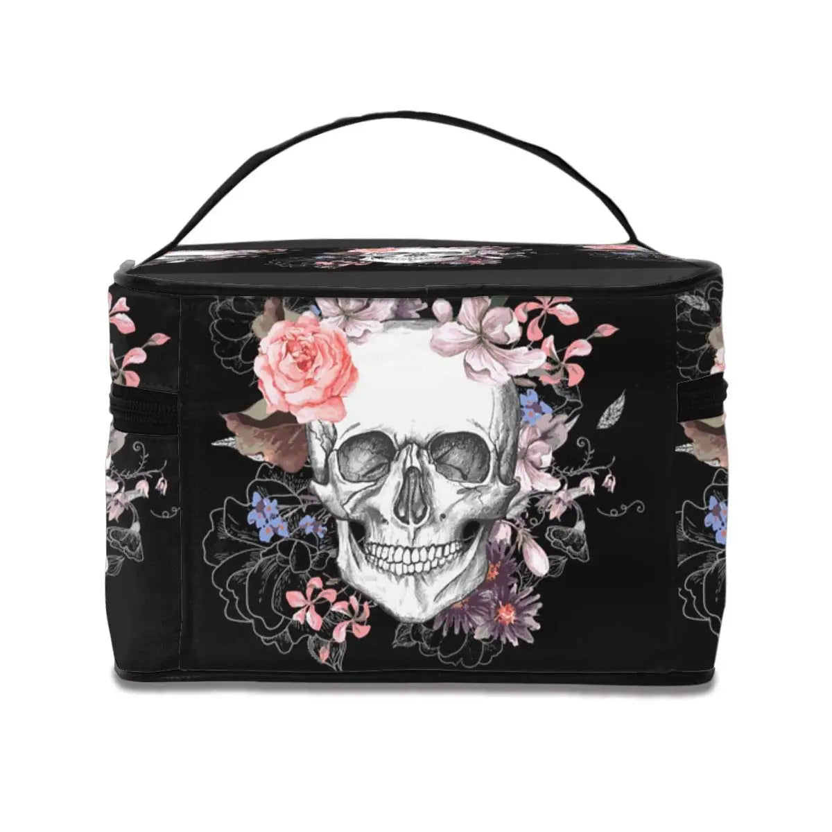 Skull Makeup Bag Organizer with Handle Toiletry Bags for Women Girls