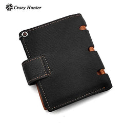 Skull Man ID Card/Money Clip Biker Leather Wallet with Chain