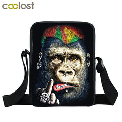 Skull Print Messenger Bag Hip Hop Women Handbag Street Rock Canvas Shoulder Bags