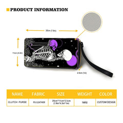 Skull Wallets Gift for Women Travel Female Purse Multifunction Zipper Long Strap