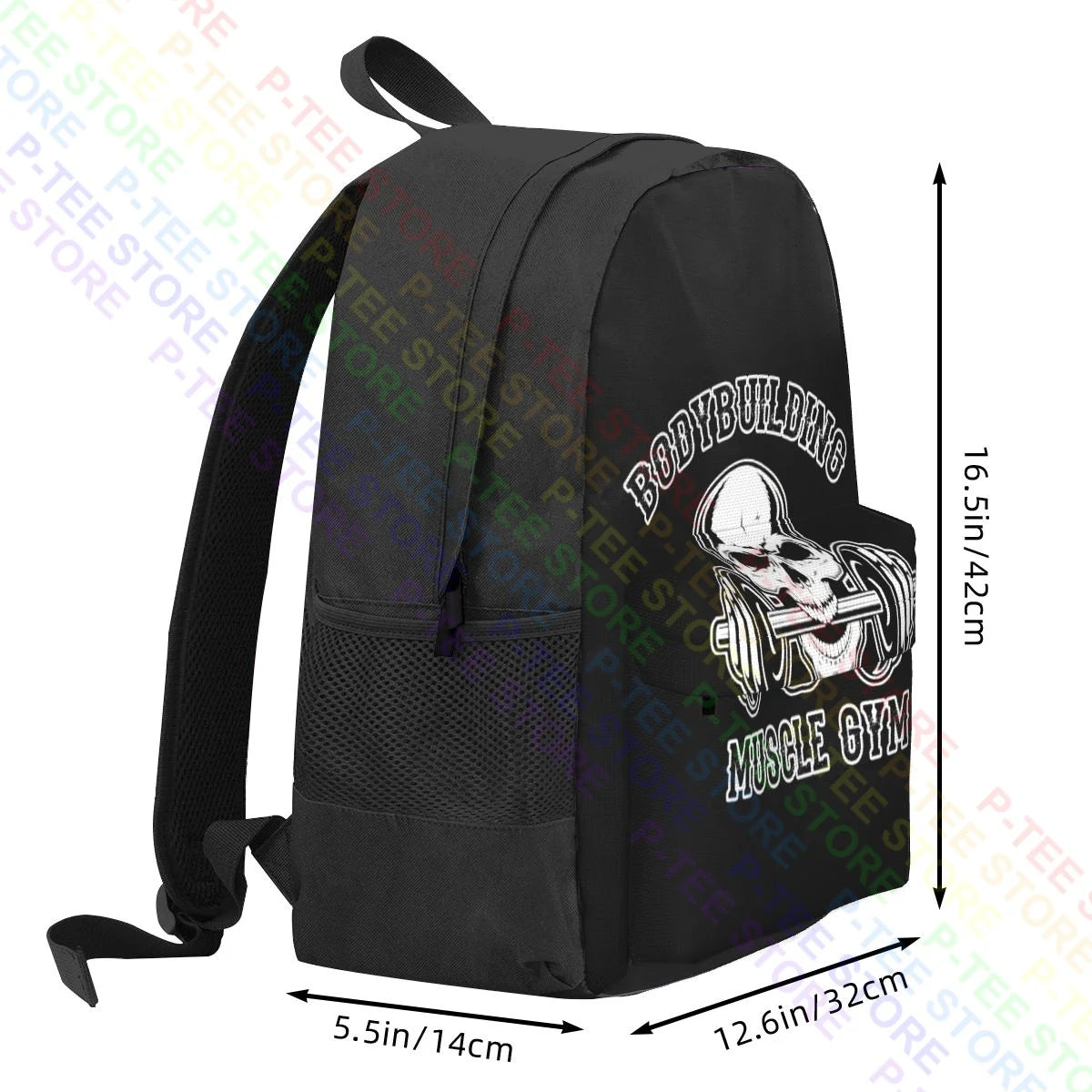Skull Weights Gym Backpack Vintage Art Print 3D Printing