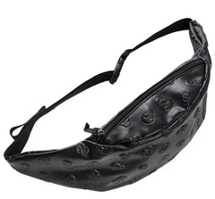 Skull Leather Belt Bag Waist Pack for Women with Molle Pouch