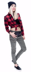 Skull Leather Belt Bag Waist Pack for Women with Molle Pouch