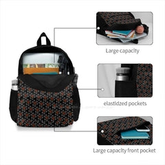 Skulls Roses Satchel Schoolbag Backpack