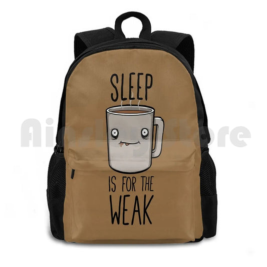 Funny Outdoor Hiking Backpack Waterproof Camping Travel Coffee Joke