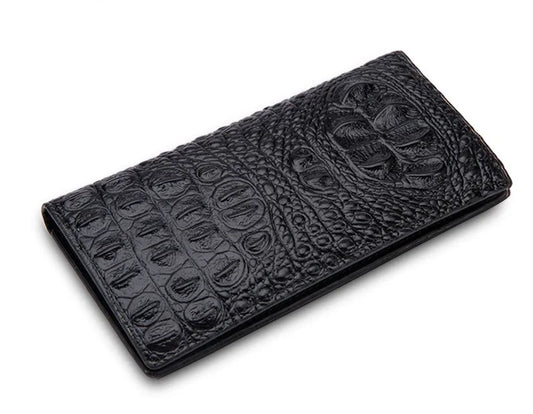 Crocodile Leather Long Wallet Men Thin Purse Soft Male Clutch Money Bag