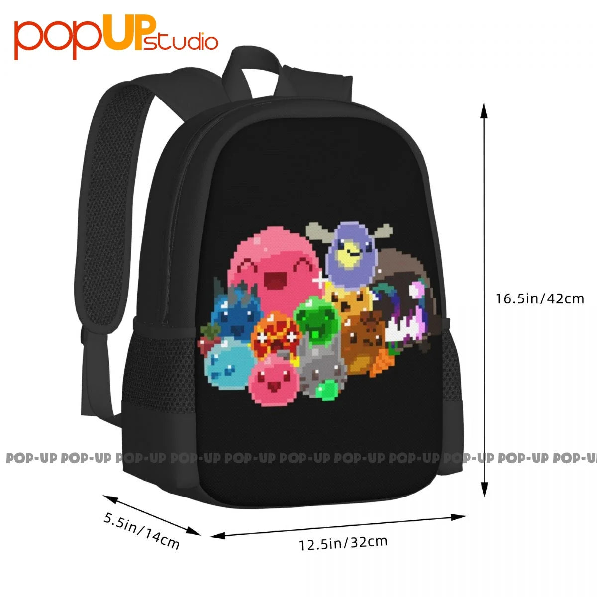 Slime Rancher 8 Bit Slimes Tarr Video Game Backpack Large Capacity