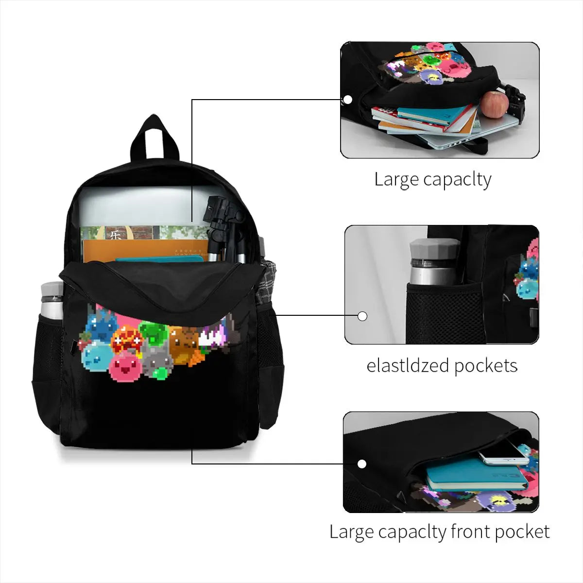 Slime Rancher 8 Bit Slimes Tarr Eco Friendly Backpack