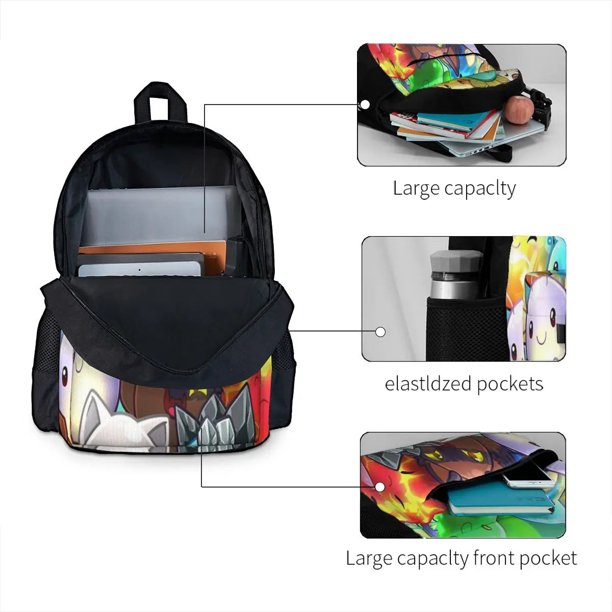 Slime Rancher Backpacks Zipper Close Bags Travel Men Women Girls