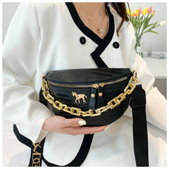 Women's Crossbody Sling Bag Metal Chain Shoulder Purse
