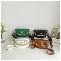 Women's Crossbody Sling Bag Metal Chain Shoulder Purse