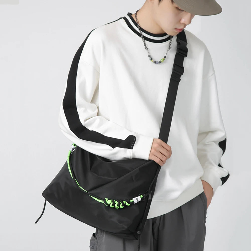 Solid Crossbody Bag Leisure Shoulder Tote for Men Women