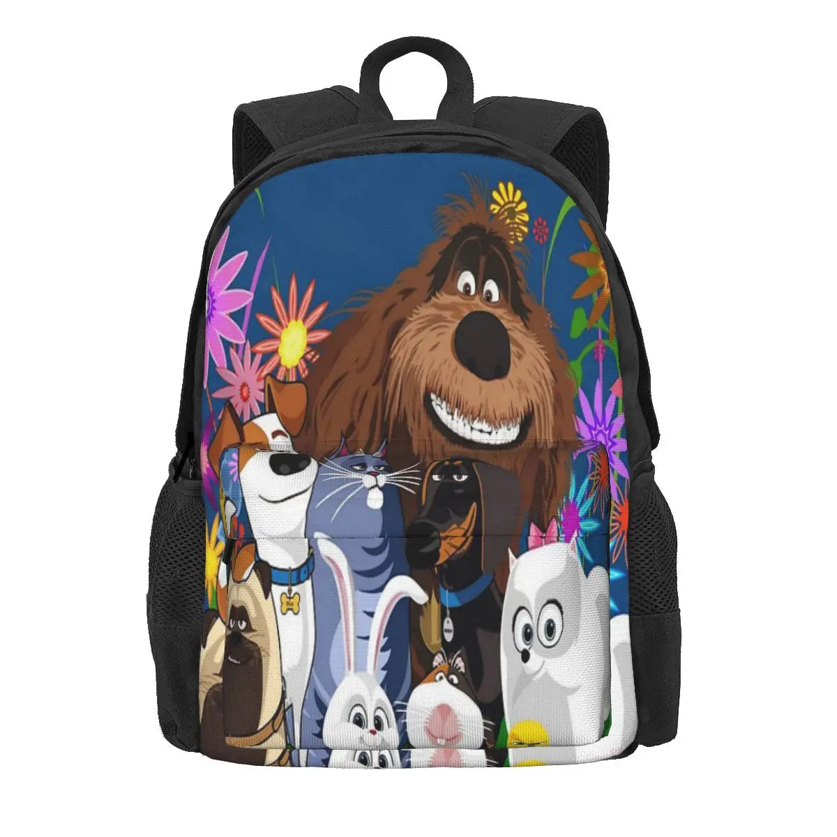 Slop Flowers Backpacks Men's Women's Kids Bags Zip Pockets