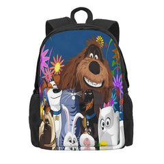Slop Flowers Backpacks Men's Women's Kids Bags Zip Pockets