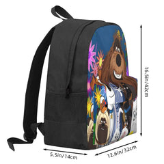 Slop Flowers Backpacks Men's Women's Kids Bags Zip Pockets
