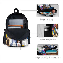 Slop Flowers Backpacks Men's Women's Kids Bags Zip Pockets