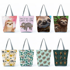 Sloth Animal Print Shoulder Bag Casual Women's Large Capacity Tote