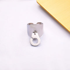 925 Silver Handcuffs Finger Ring Menottes Realizable Party Bague