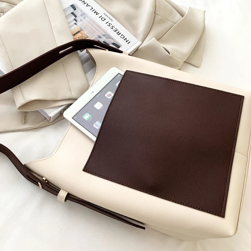 2PCS/SET Women's Shoulder Bags Soft Leather Messenger Crossbody Bag