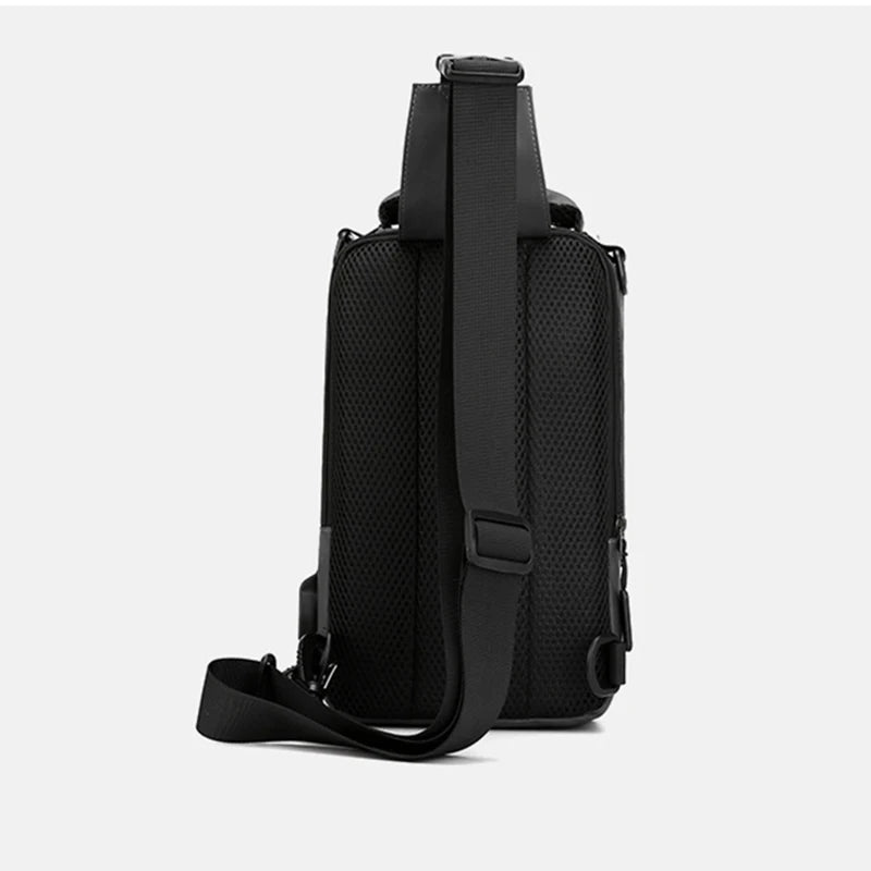Men's Small Backpack Chest Pack with USB Charging Port