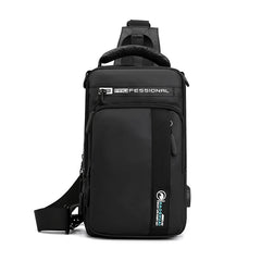 Men's Small Backpack Chest Pack with USB Charging Port