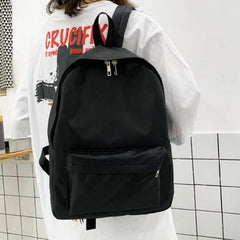 Nylon Women Backpack School Teenagers Bookbag Solid Travel Street