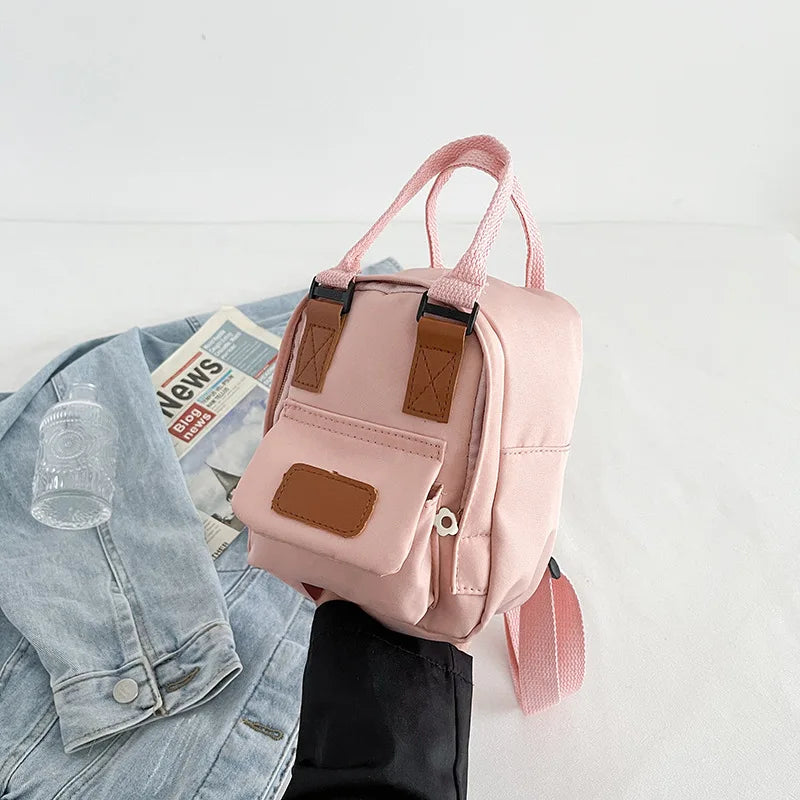 Canvas Mini Backpack for Teenage Girl Women Shoulder Bag