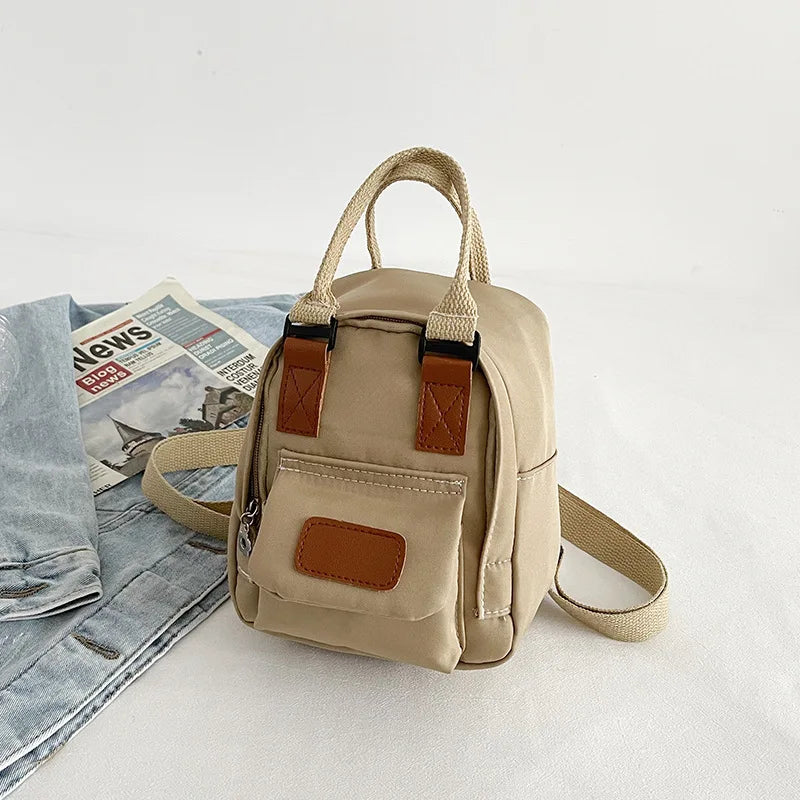 Canvas Mini Backpack for Teenage Girl Women Shoulder Bag