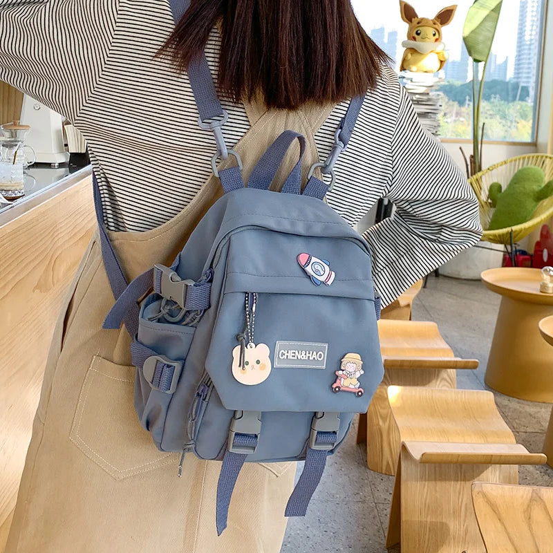 Small Backpack Girls School Bag Waterproof Nylon Japanese Casual