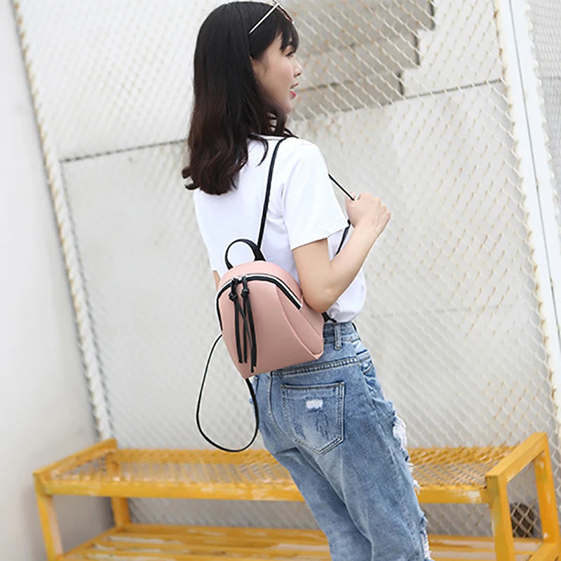 Small Leather Shoulder Bag Mini Backpacks For Teenage Girls