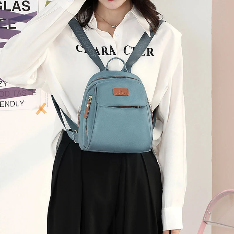 Waterproof Nylon Mini Backpack Women Top Handle Shoulder Bag