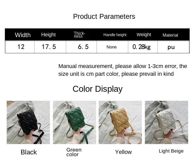 Small Shoulder Bag Rhombus Mini Crossbody Chain Phone Bag Woman Portable Square