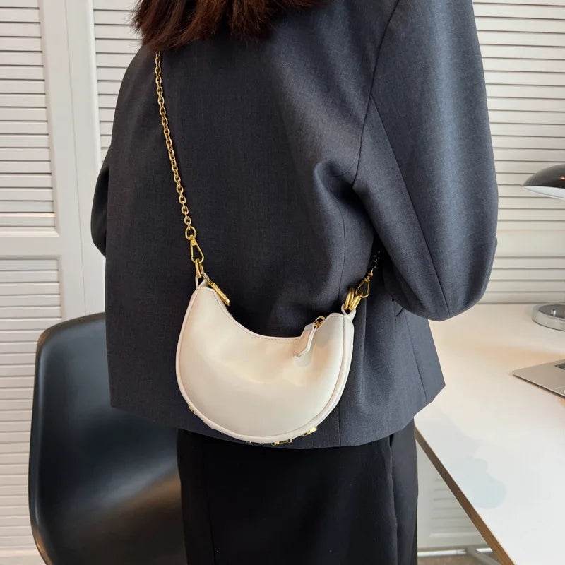 Small Bag Women Autumn Shoulder Underarm Bag Chain Bar Crossbody Dumpling Bag