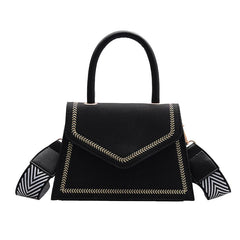 Women's Small PU Leather Messenger Bag with Wide Shoulder Strap