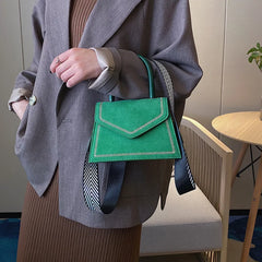 Women's Small PU Leather Messenger Bag with Wide Shoulder Strap