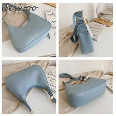 Summer Shoulder Bag Pearls Mini Tote Bags for Women Casual Handbags