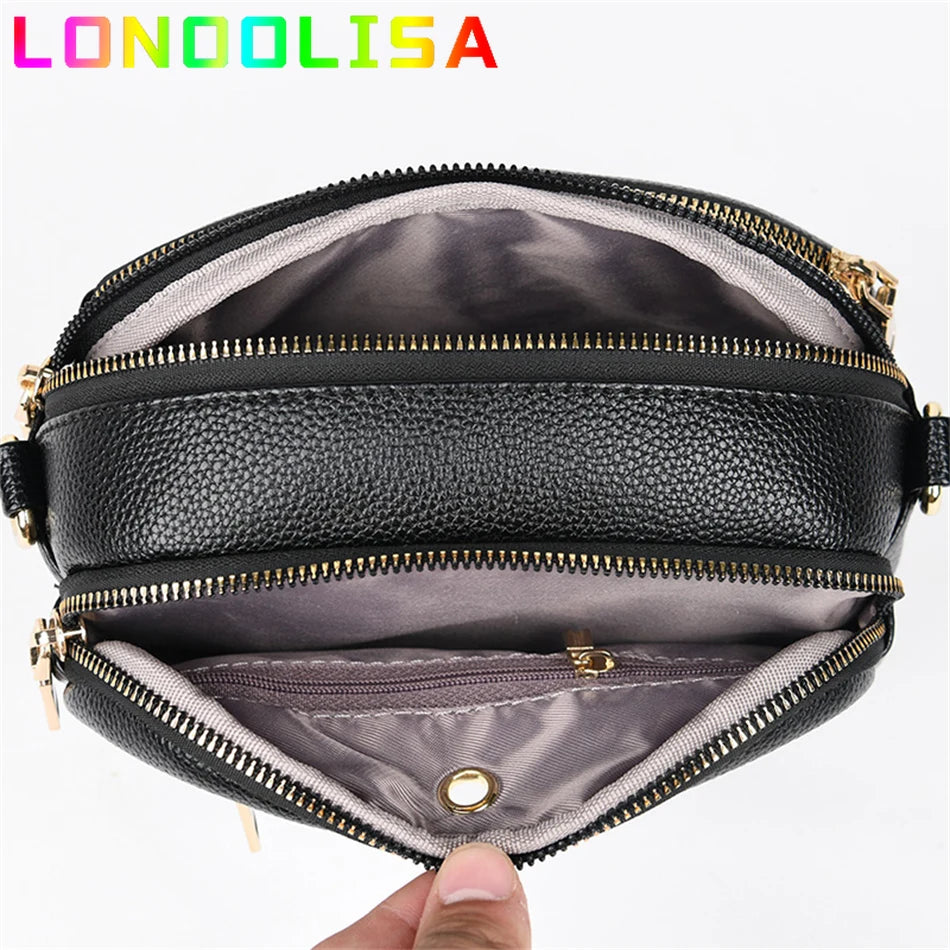 Vintage Mini Handbags Leather Shoulder Bag Sweet Messenger Bags for High Women