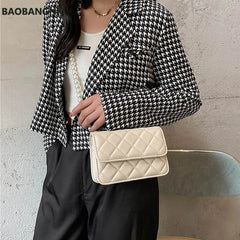 Beaded Shoulder Belt PU Leather Crossbody Bag for Women Totes Shoulder Bag