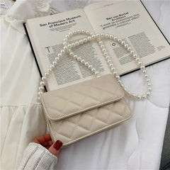 Beaded Shoulder Belt PU Leather Crossbody Bag for Women Totes Shoulder Bag