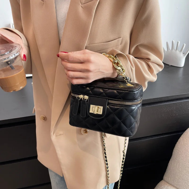 Small PU Leather Crossbody Bag with Handle Totes Women's Handbag
