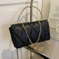 Small Crossbody Bag Metal Chain Shoulder Bag Plaid Square