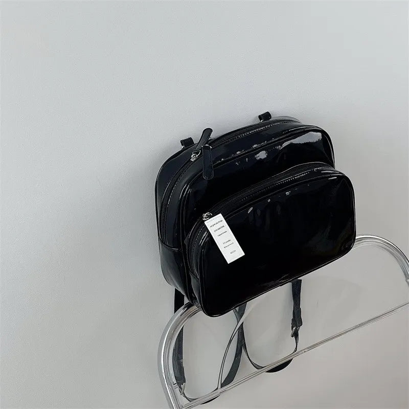 Solid Bright Bread Backpack Women Casual Travel Bag for Ladies