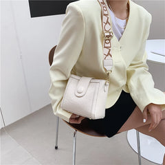 Women's Cartoon Print Shoulder Bag Genuine Leather Crossbody Bag