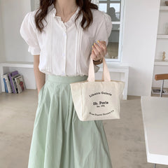 Canvas Tote Bags Paris Bookstore Shopper Handbags