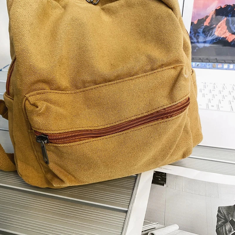Canvas Vintage Backpack Unisex Women Men Bags for Teenage Girls