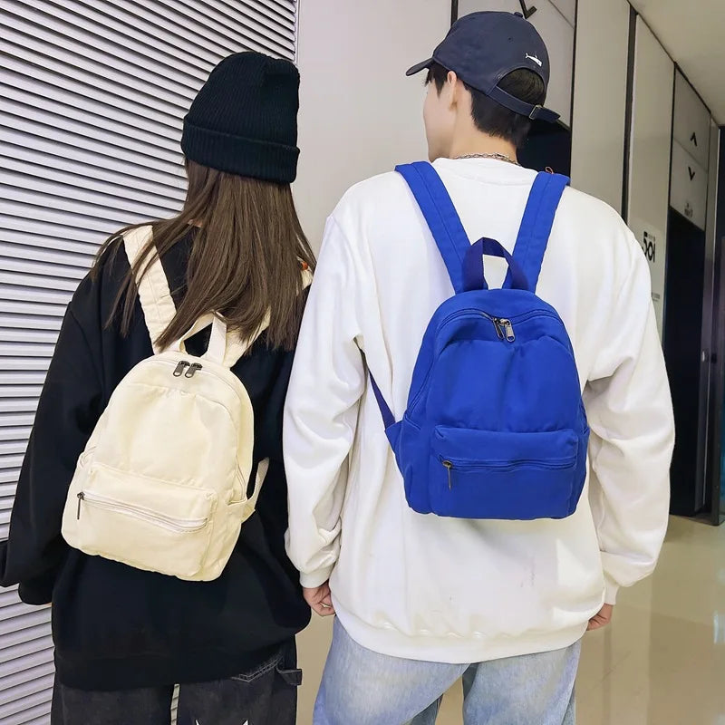 Vintage Canvas Mini Backpack Unisex Women Men Bags Teenage Girls