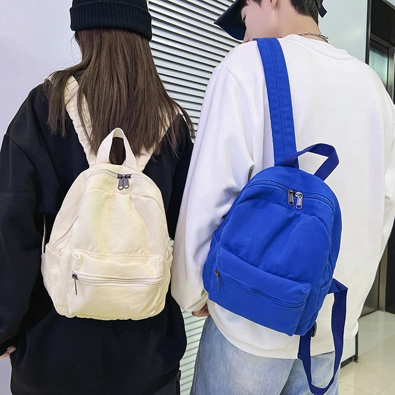 Small Canvas Vintage Backpack Unisex Women Men Bags For Teenage Girls
