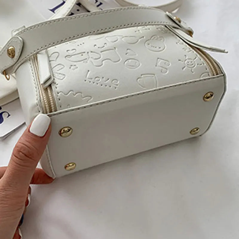 Small Capacity Bucket Bag Soft Leather Crossbody Shoulder Bag Versatile Purse