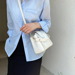 Small Capacity Bucket Bag Soft Leather Crossbody Shoulder Bag Versatile Purse